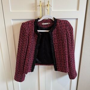 Alice and Olivia pink and black Kidman jacket size XS
